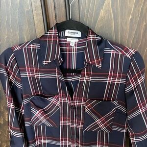 Express Portofino Plaid Button-Up Dress Shirt